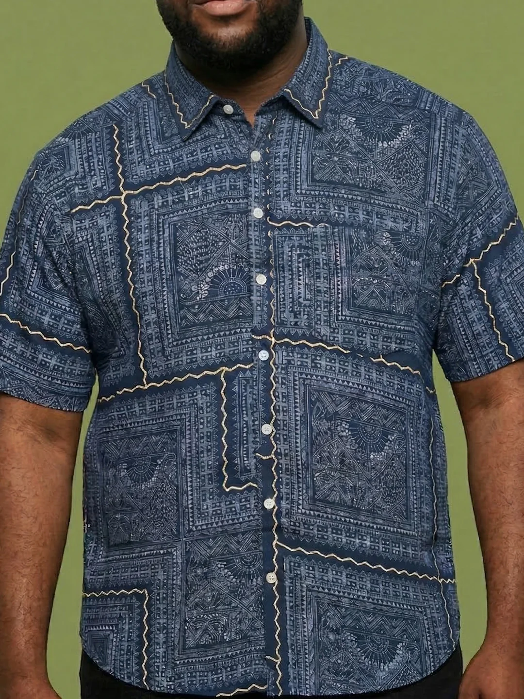 Men Plus Size Talisman Multicolor Printed Casual Shirt - Image 5