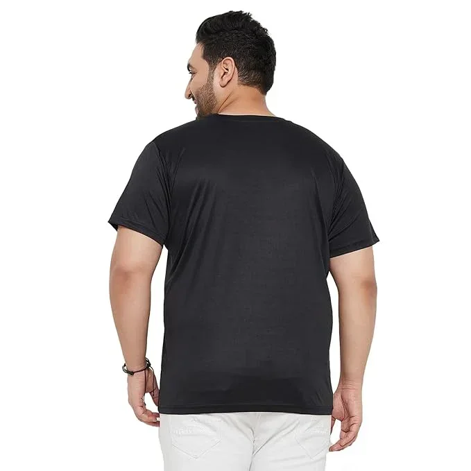 Men Plus Size Tango Black Colorblock Round Neck Tshirt - Image 6
