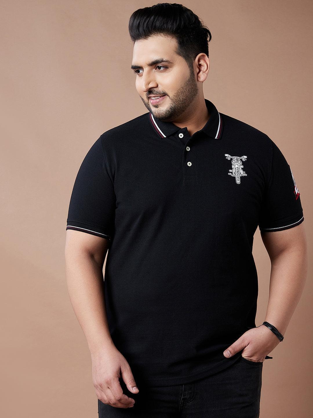 Men Plus Size Tappet Solid Polo Tshirt - Image 2