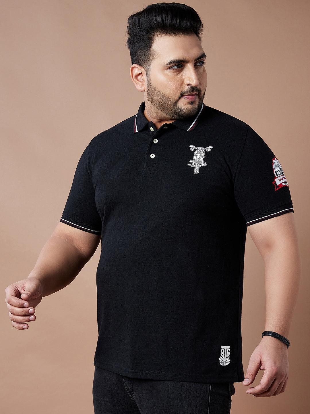 Men Plus Size Tappet Solid Polo Tshirt - Image 4