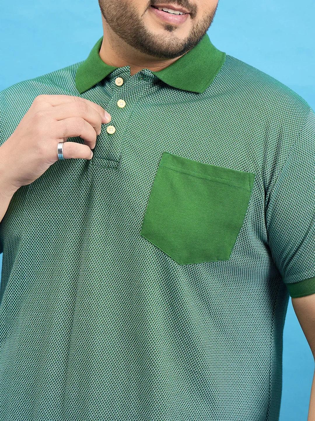 Men Plus Size Tempo Bottle Green Solid Polo Tshirt - Image 7