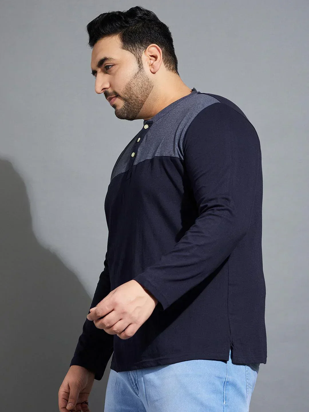 Men Plus Size Tenzing-10 Colorblock Henley Tshirt - Image 3