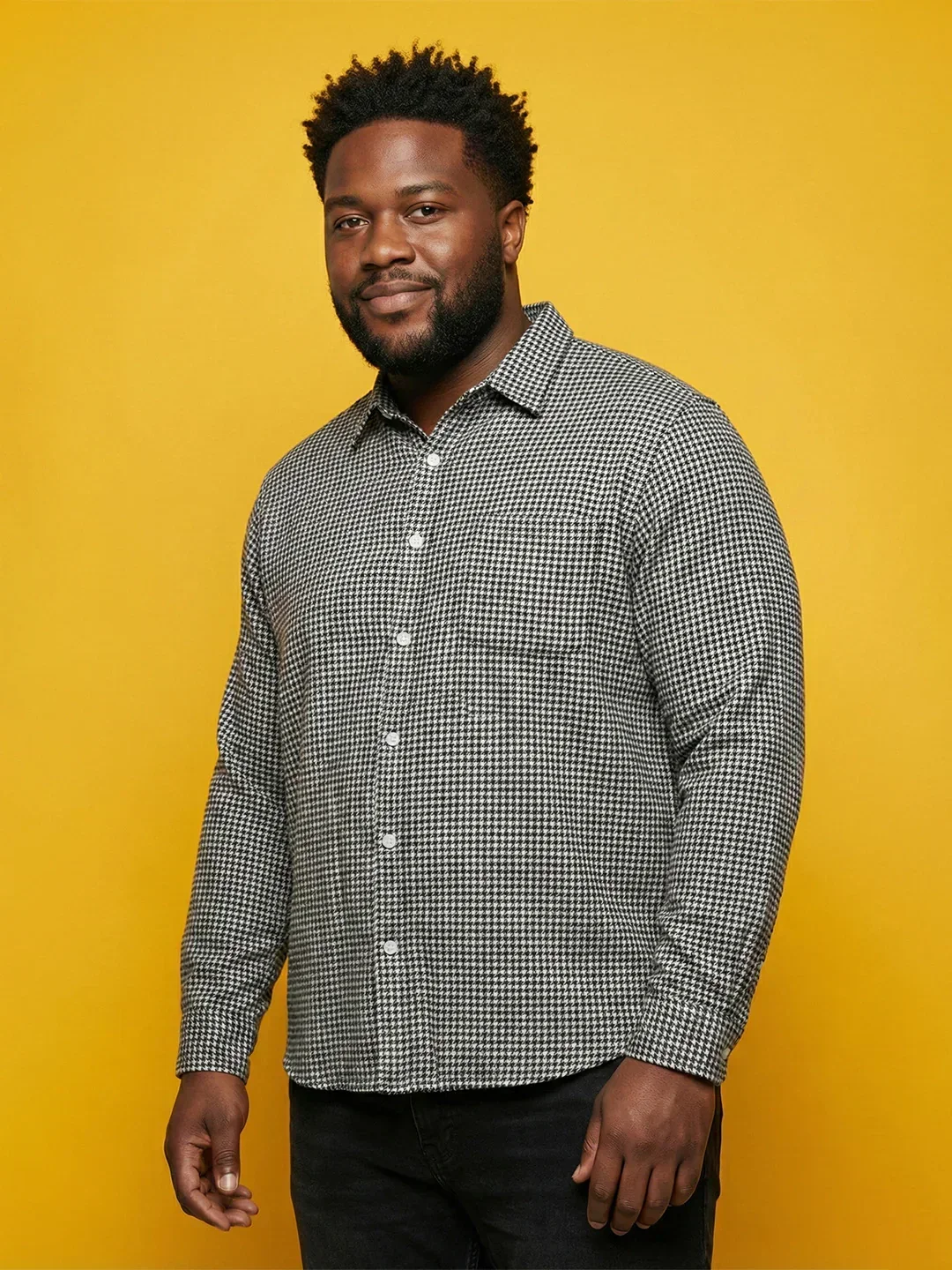 Men Plus Size Terra Multicolor Checkered Casual Shirt - Image 4