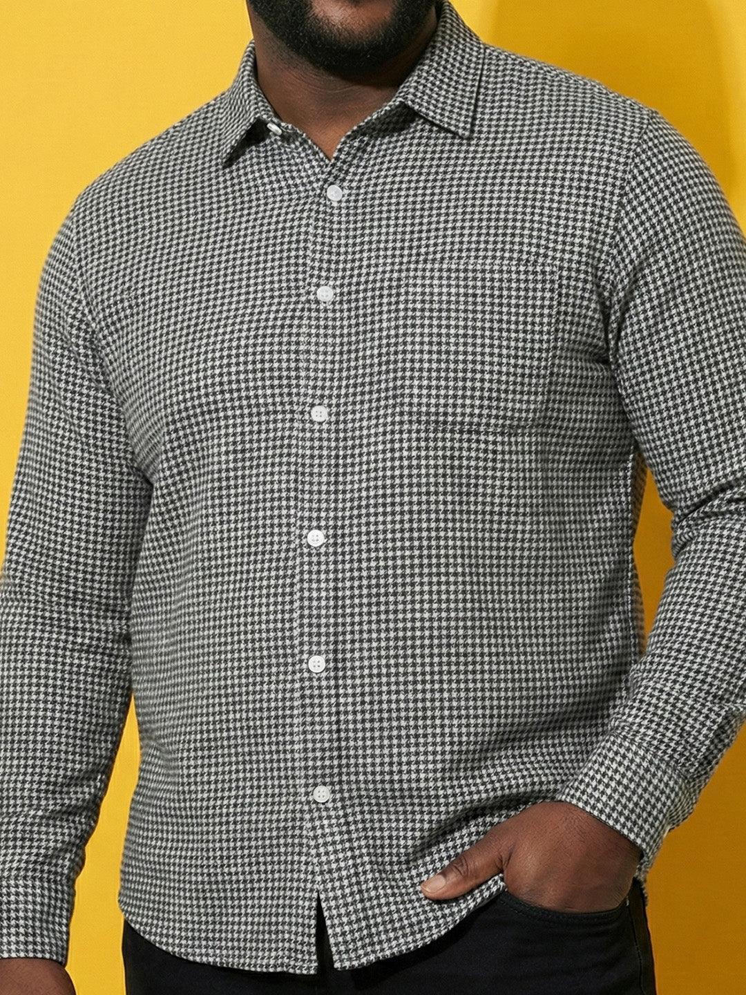 Men Plus Size Terra Multicolor Checkered Casual Shirt - Image 6