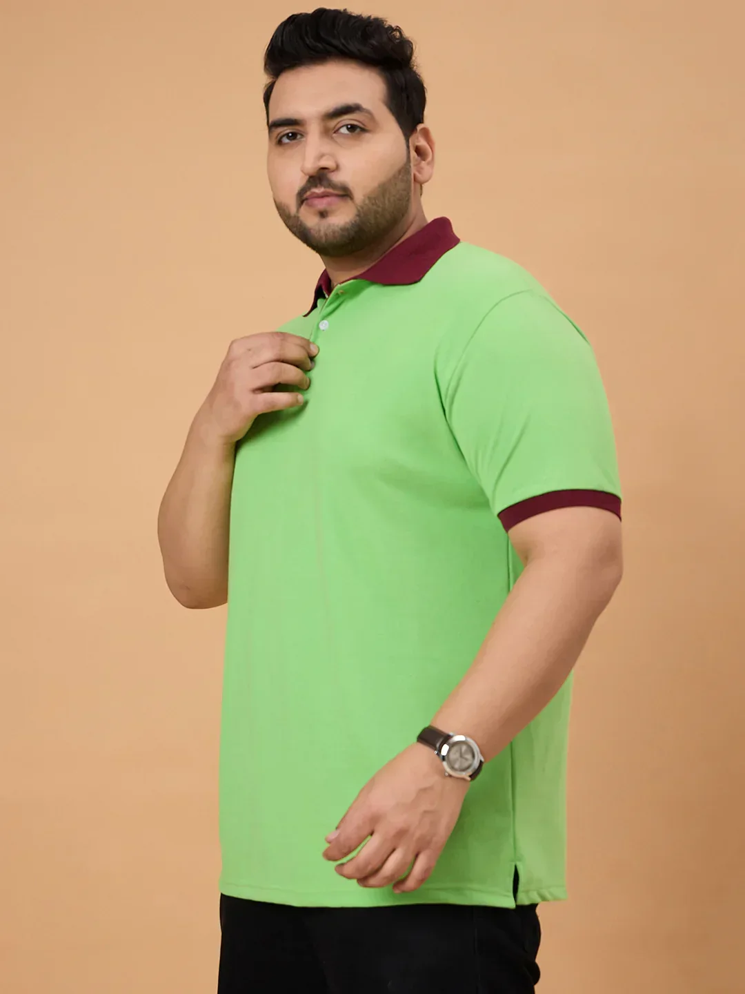 Men Plus Size Texzo Striped Polo Tshirt - Image 4