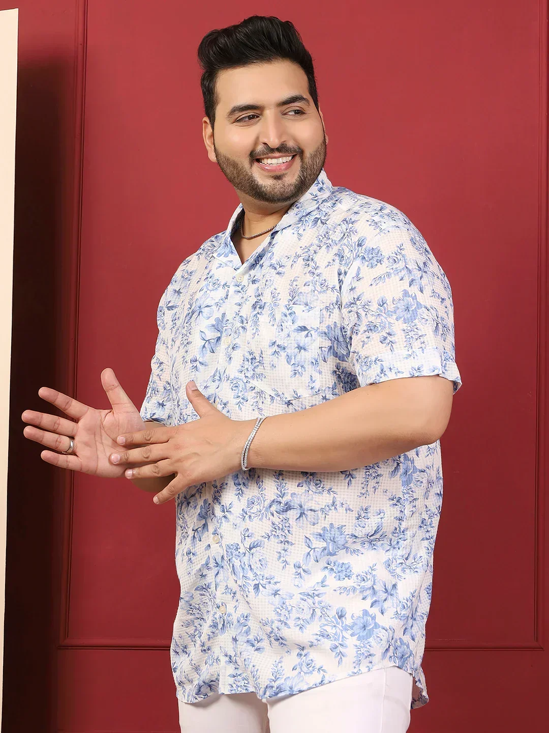 Men Plus Size Teyron Multicolor Printed Shirt - Image 4