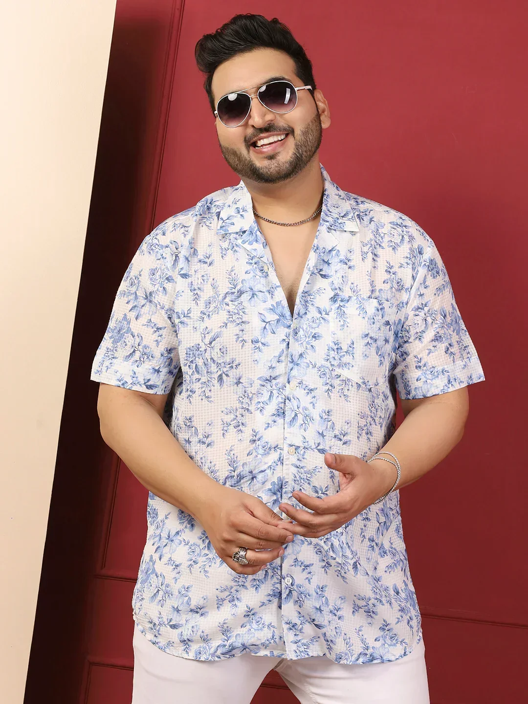 Men Plus Size Teyron Multicolor Printed Shirt - Image 7