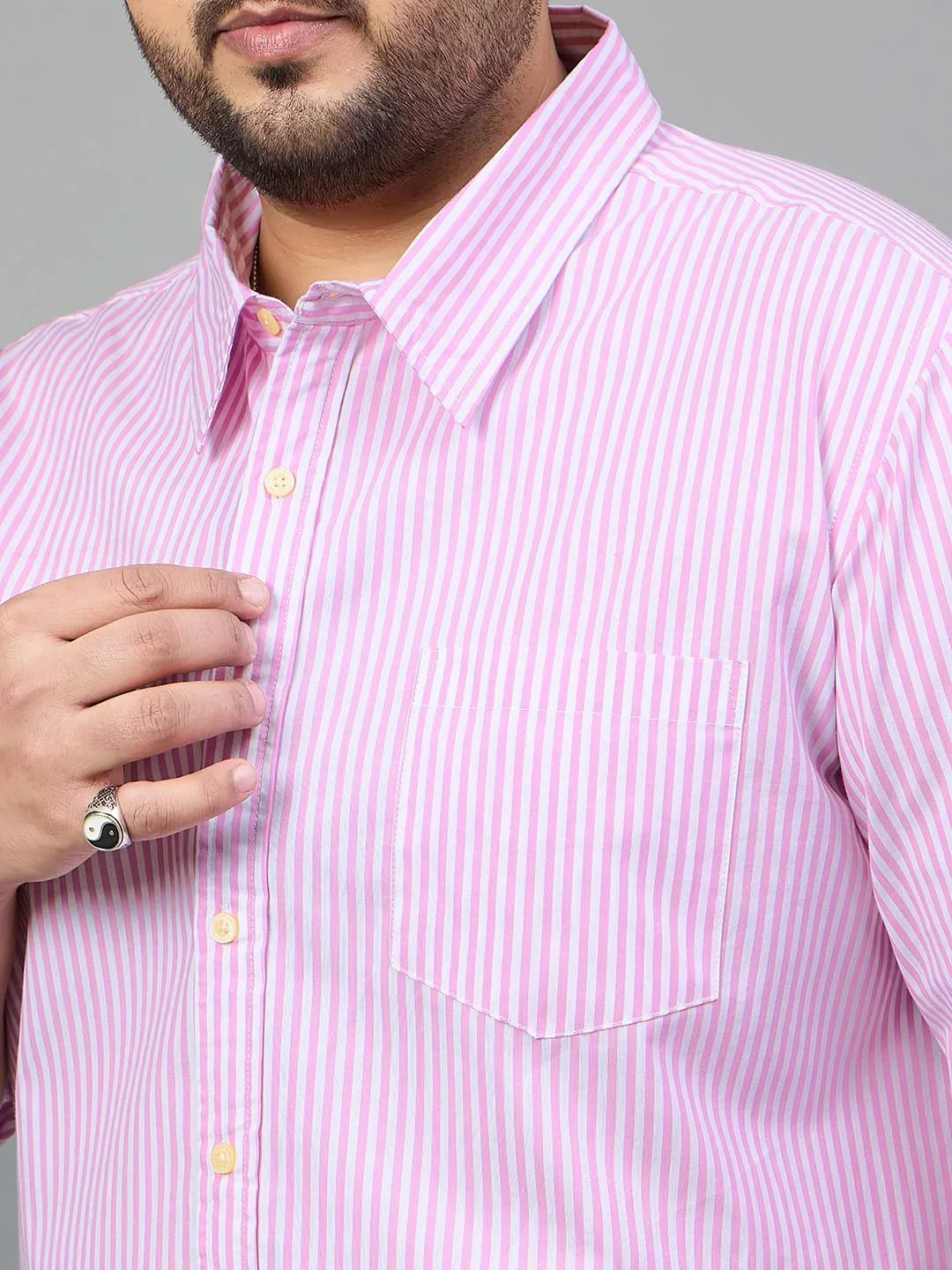 Men Plus Size Thiago Striped Shirt - Image 4