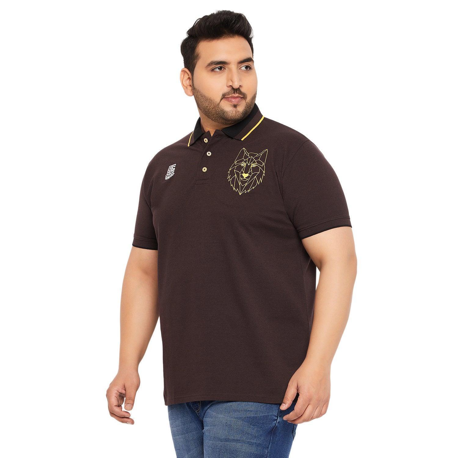 Men Plus Size Thom-Brown Solid Polo Tshirt - Image 3