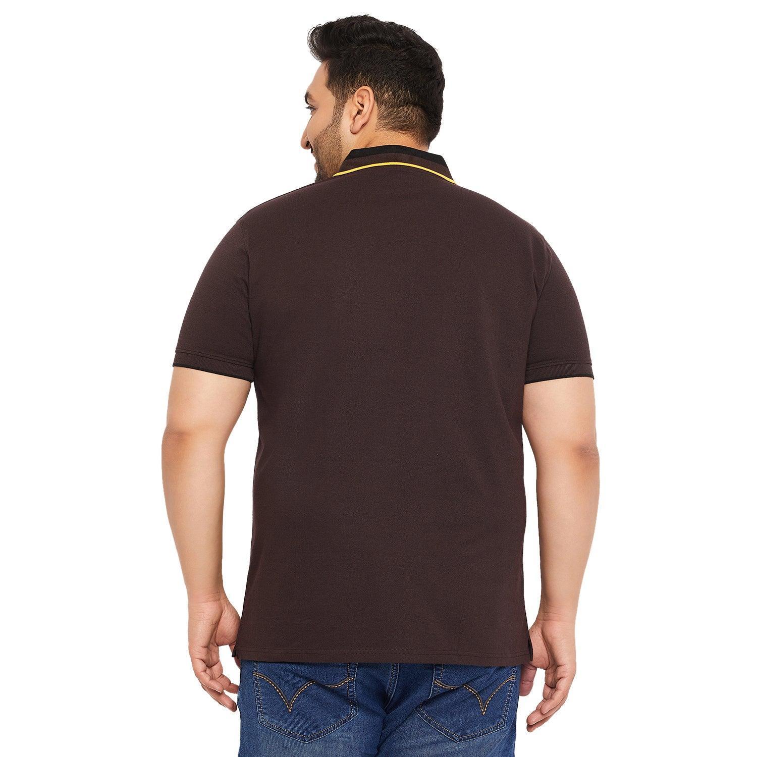 Men Plus Size Thom-Brown Solid Polo Tshirt - Image 5