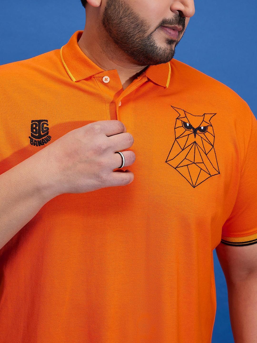 Men Plus Size Thom-Orange Solid Polo Tshirt - Image 8
