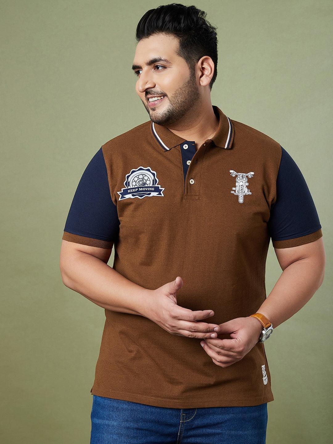 Men Plus Size Throttle Colorblock Polo Tshirt - Image 3