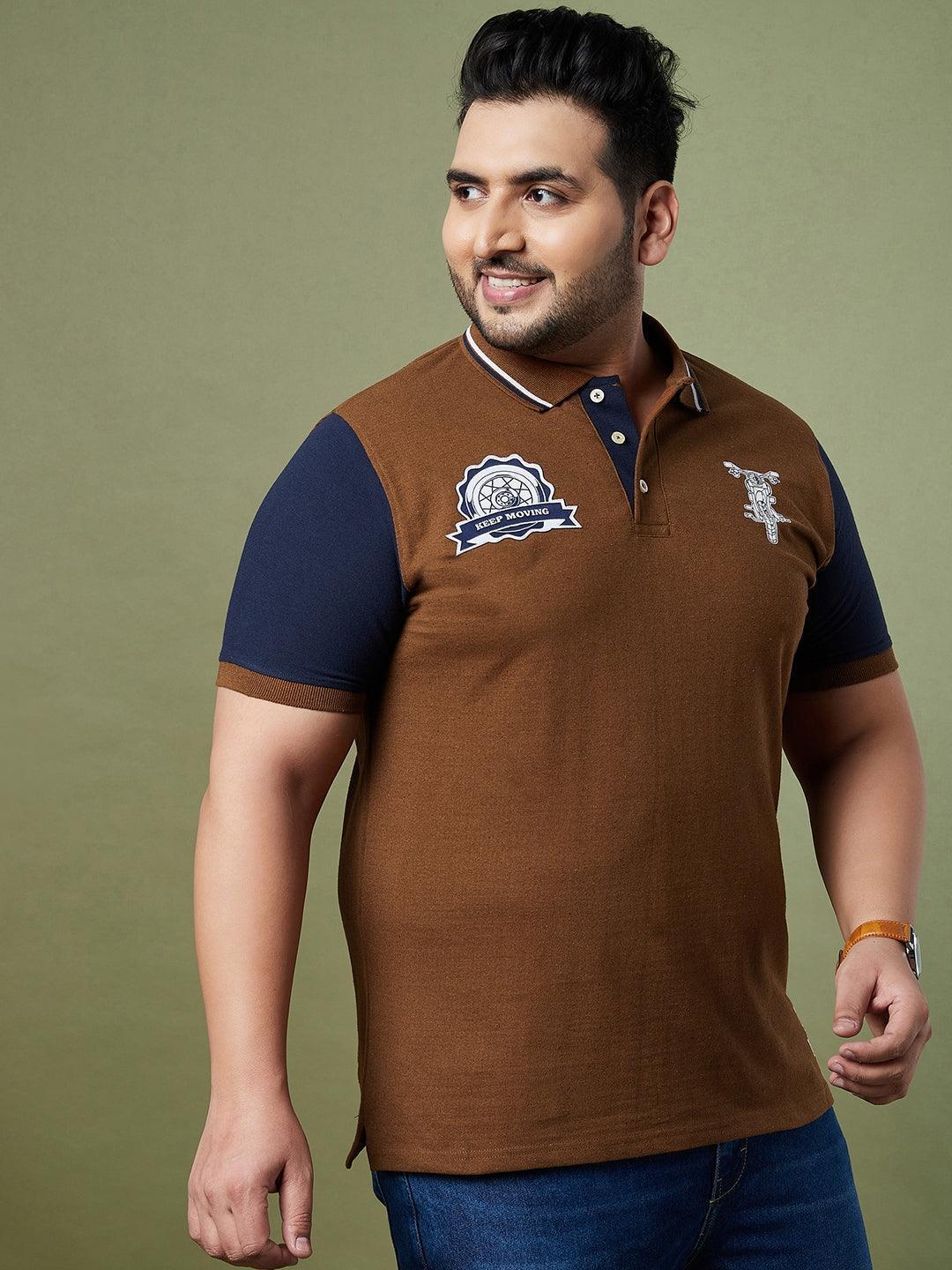 Men Plus Size Throttle Colorblock Polo Tshirt - Image 6