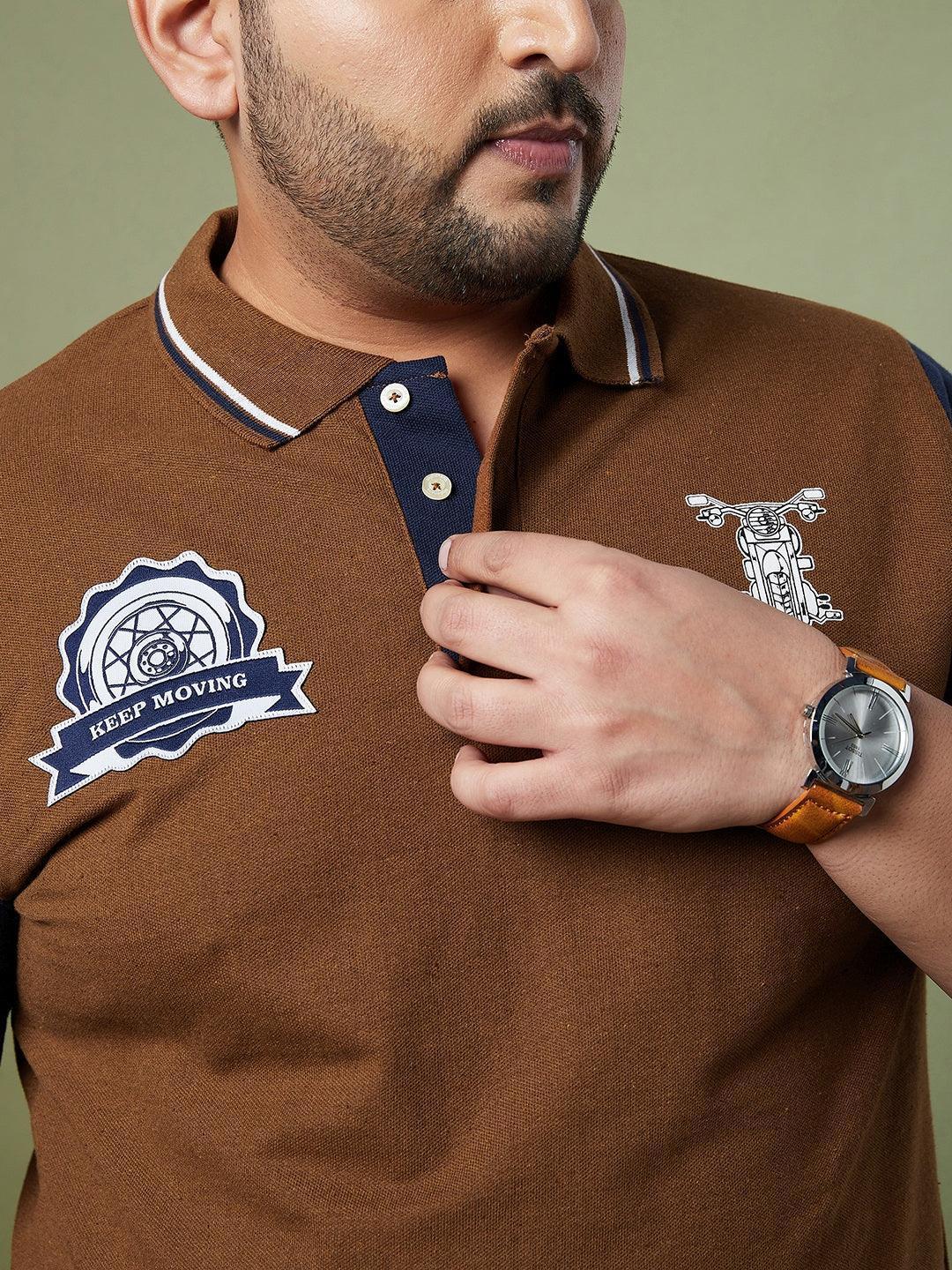 Men Plus Size Throttle Colorblock Polo Tshirt - Image 8