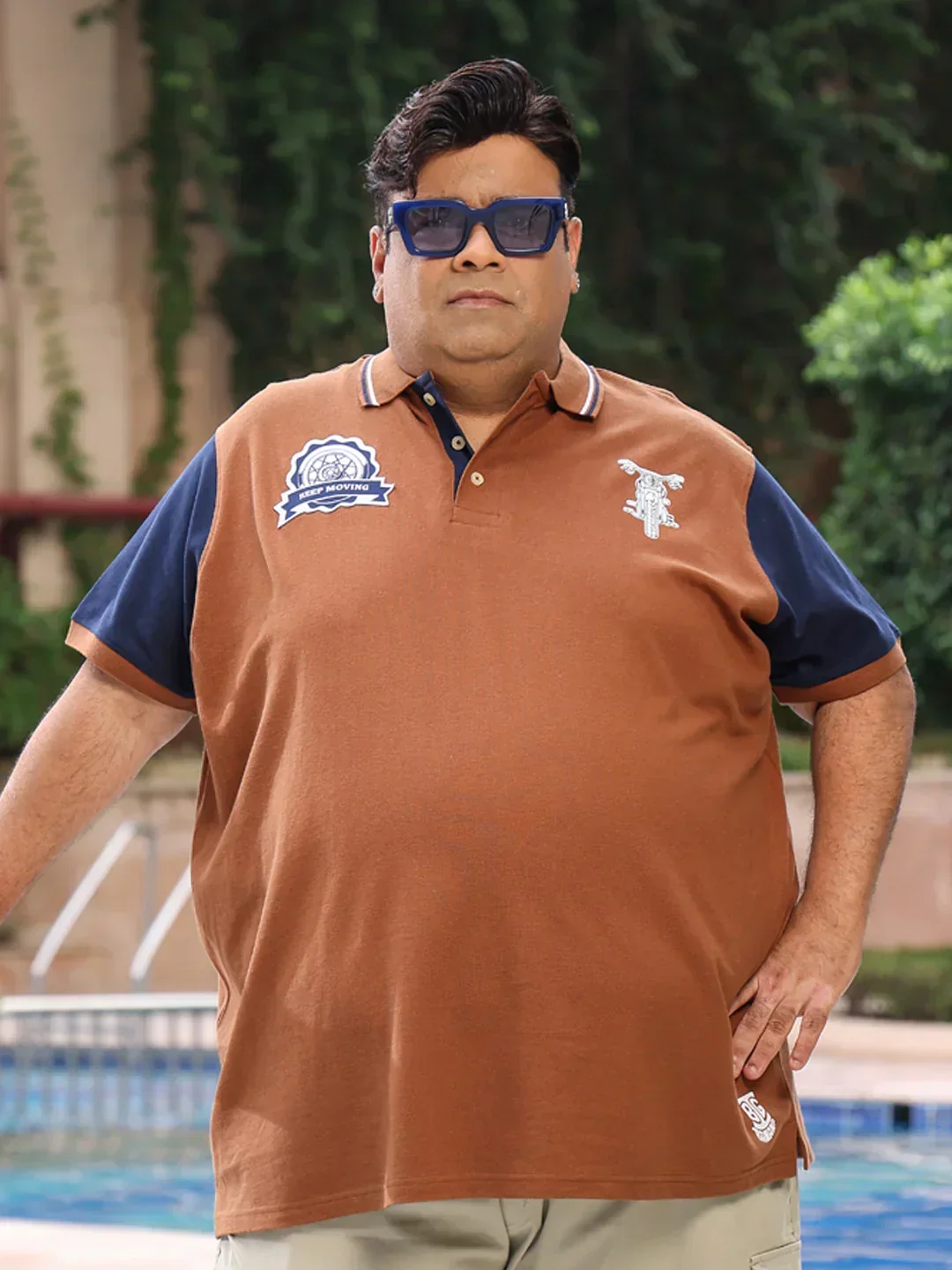 Men Plus Size Throttle Colorblock Polo Tshirt - Image 9