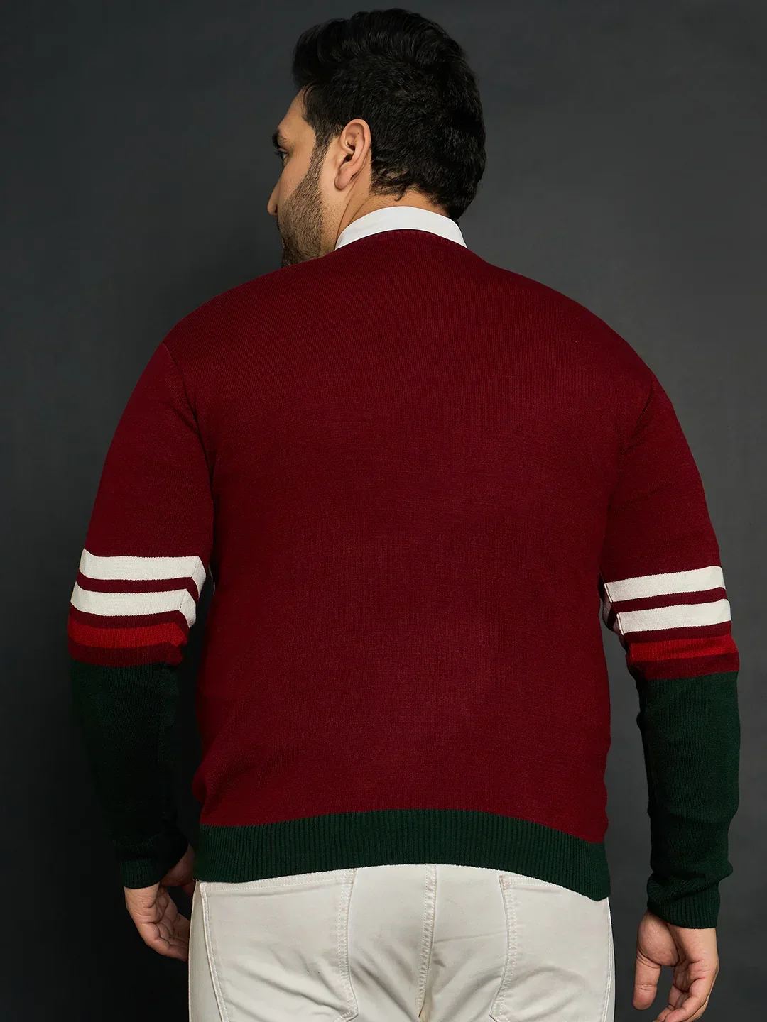 Men Plus Size Tigoa Colourblocked Sweater - Image 5