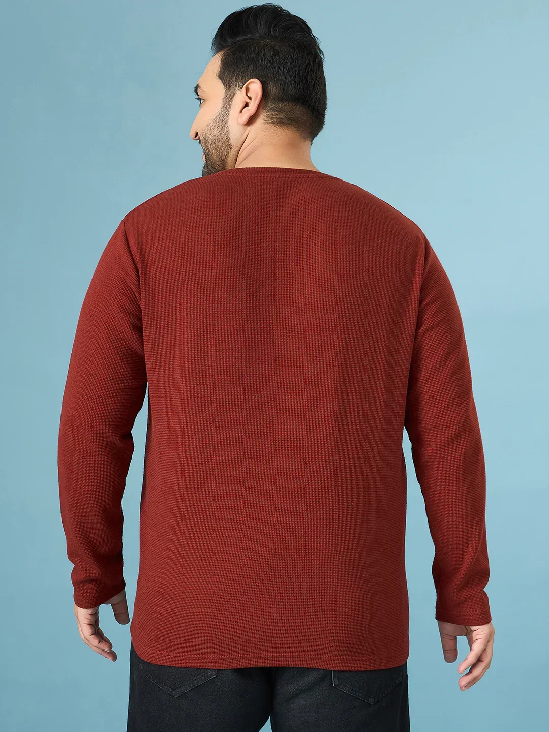 Men Plus Size Trail Solid Henley Tshirt - Image 7