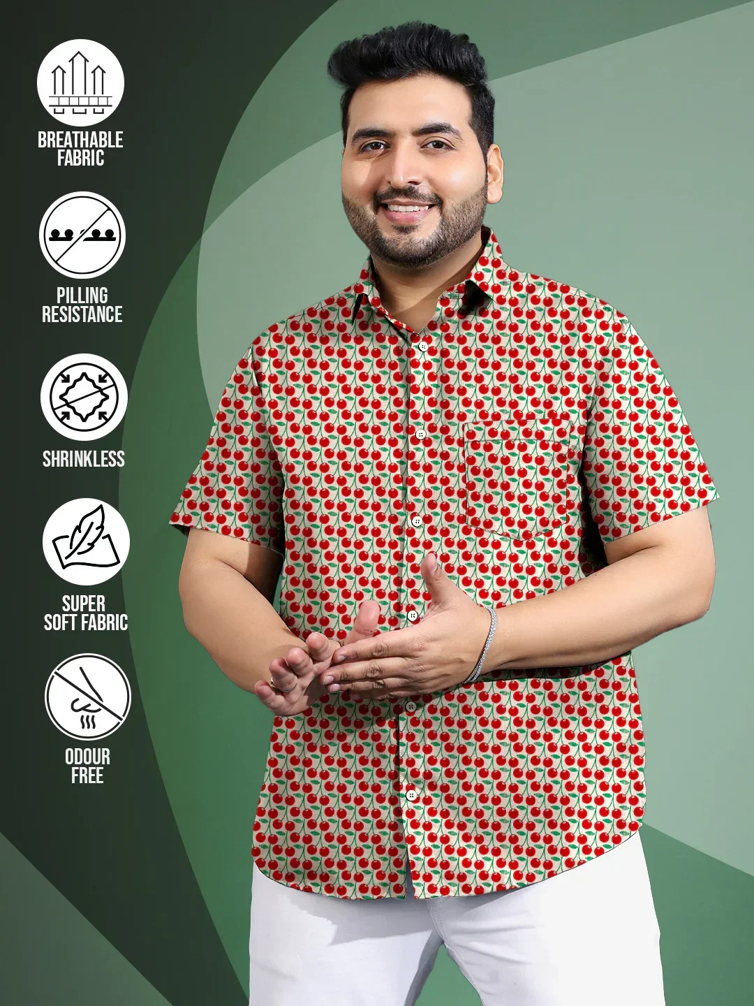 Men Plus Size Trait Printed Shirt - Image 2