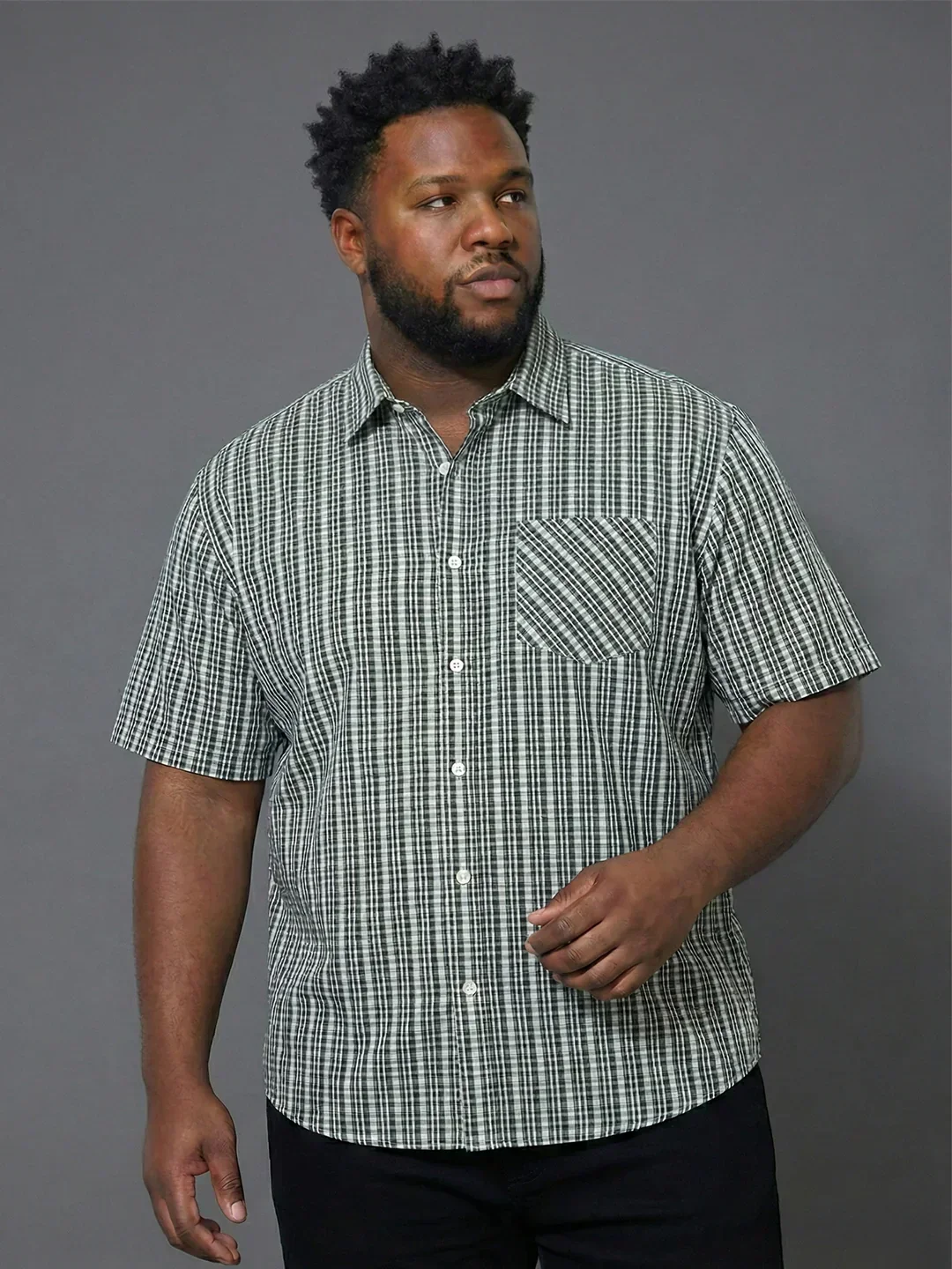 Men Plus Size Treka Multicolor Checkered Casual Shirt - Image 3