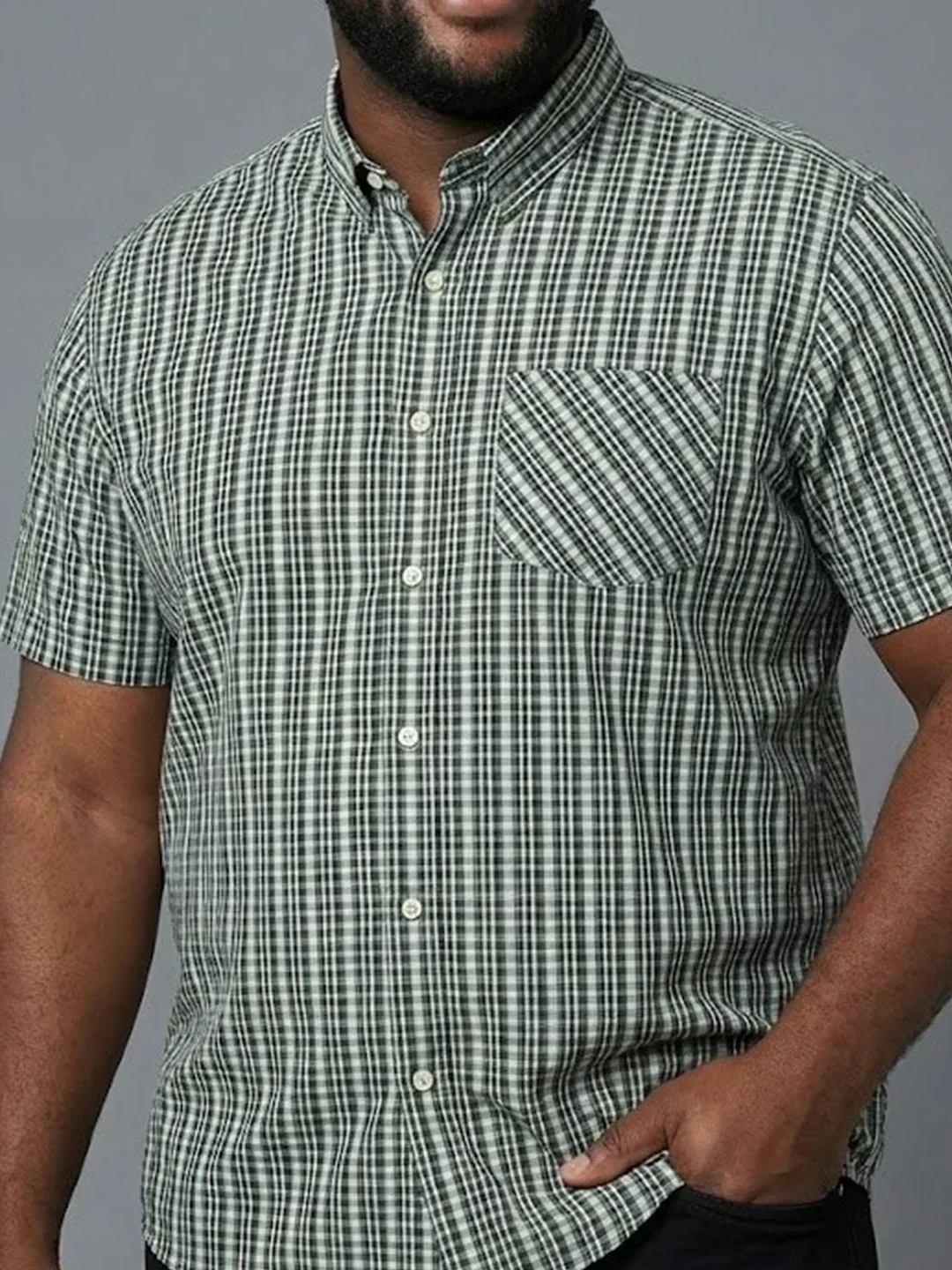 Men Plus Size Treka Multicolor Checkered Casual Shirt - Image 7