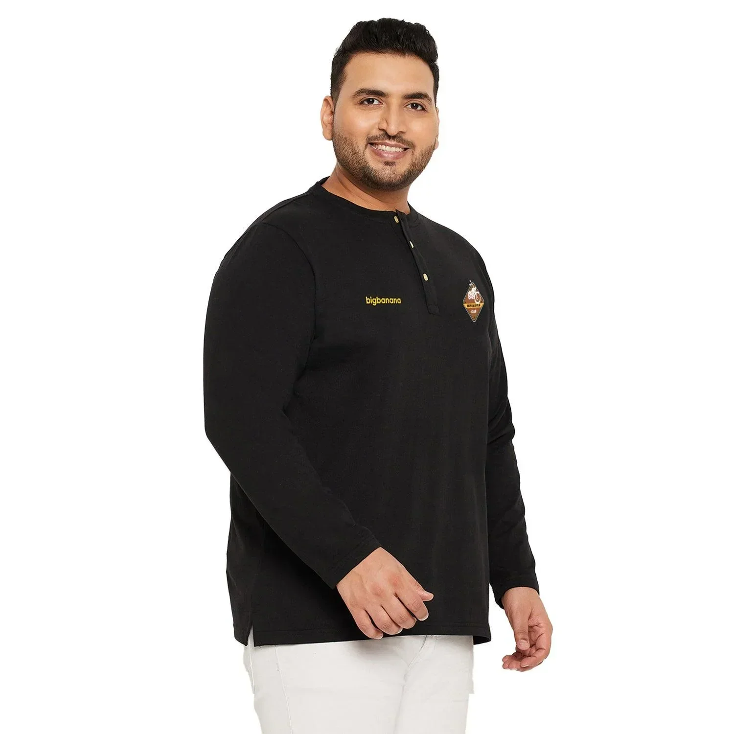 Men Plus Size Trimp Solid Henley Tshirt - Image 4