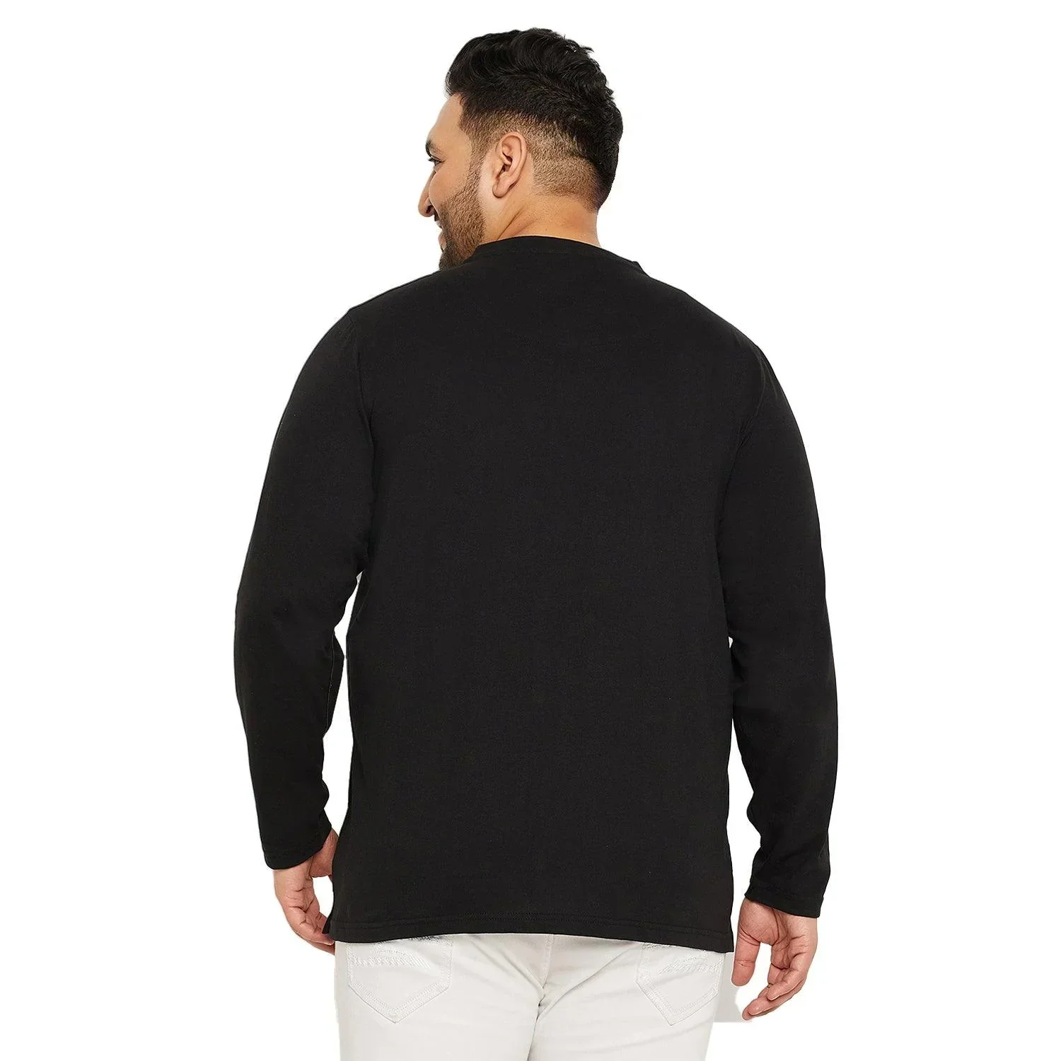 Men Plus Size Trimp Solid Henley Tshirt - Image 5