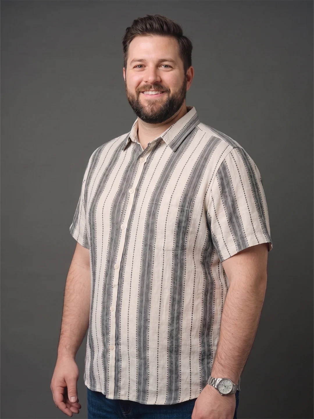 Men Plus Size Trivonex Multi Textured Shirts - Image 2