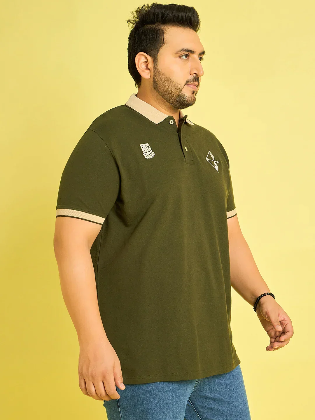 Men Plus Size Trongsa Solid Polo Tshirt - Image 4