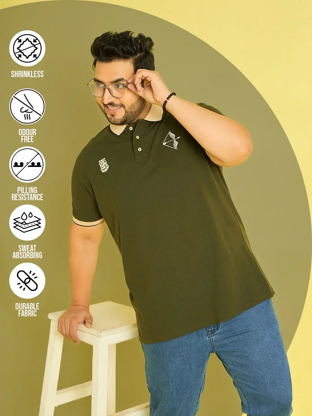 Men Plus Size Trongsa Solid Polo Tshirt - Image 7