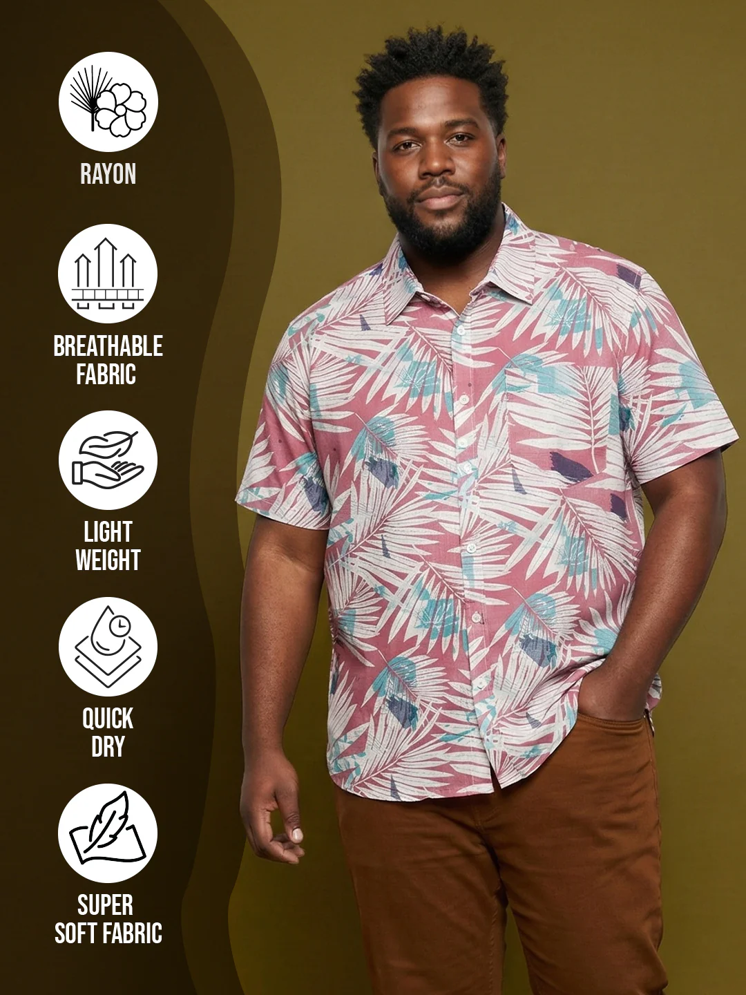 Men Plus Size Tropico Multicolor Printed Casual Shirt - Image 2