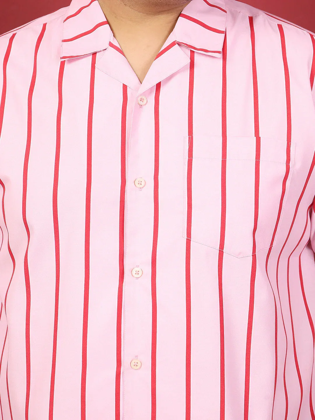 Men Plus Size Tundiq Multicolor Striped Shirt - Image 7