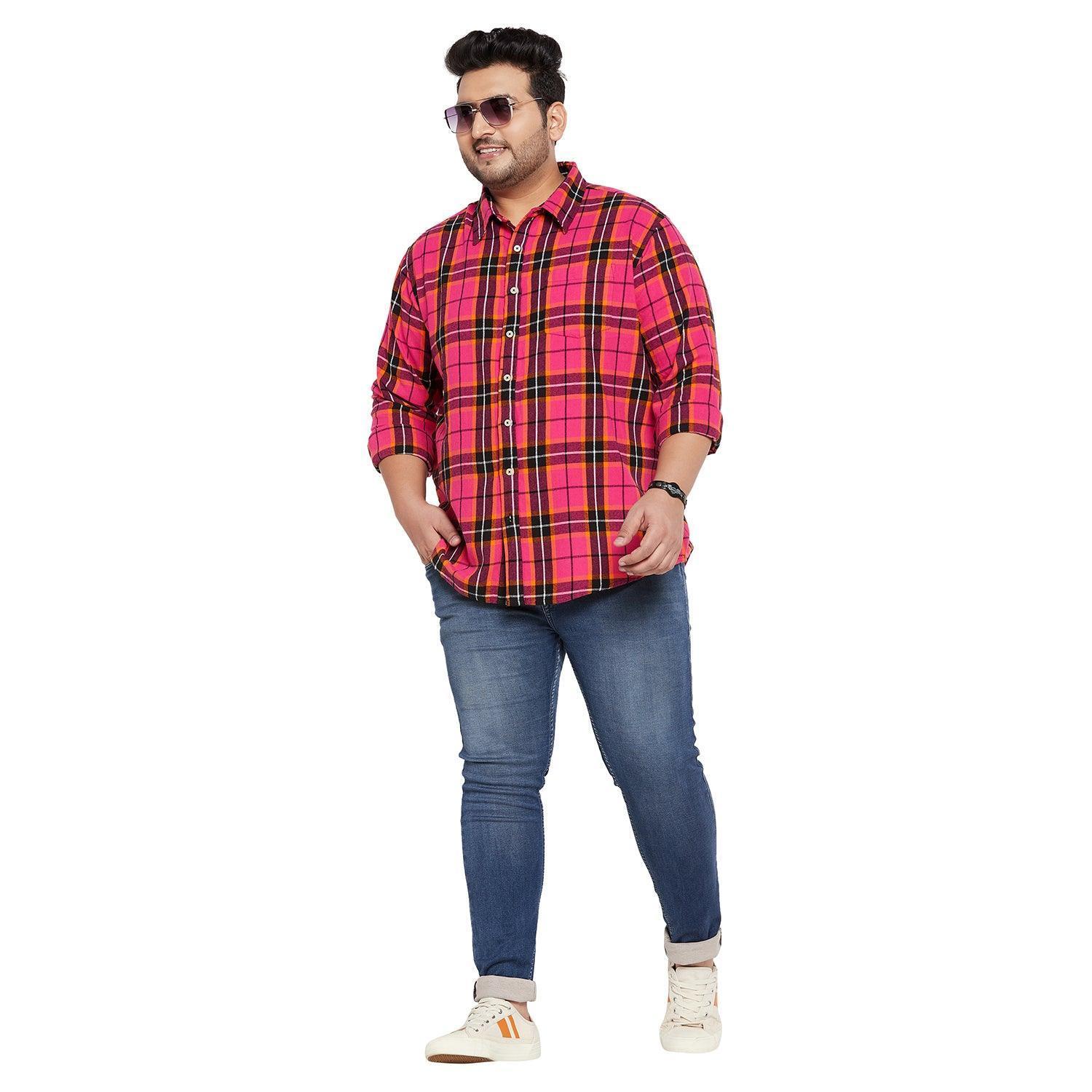 Men Plus Size Turin Check Shirt - Image 2