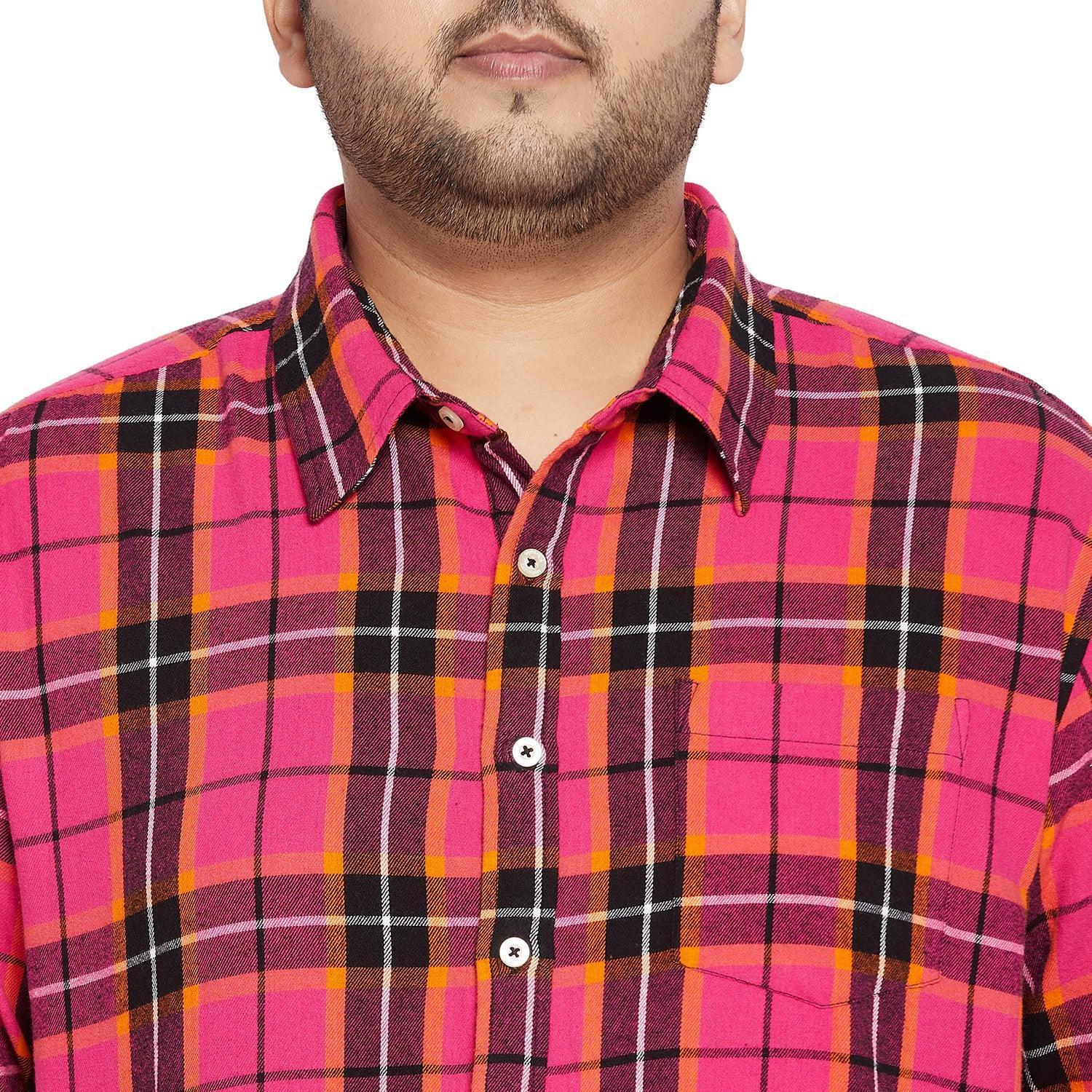 Men Plus Size Turin Check Shirt - Image 6