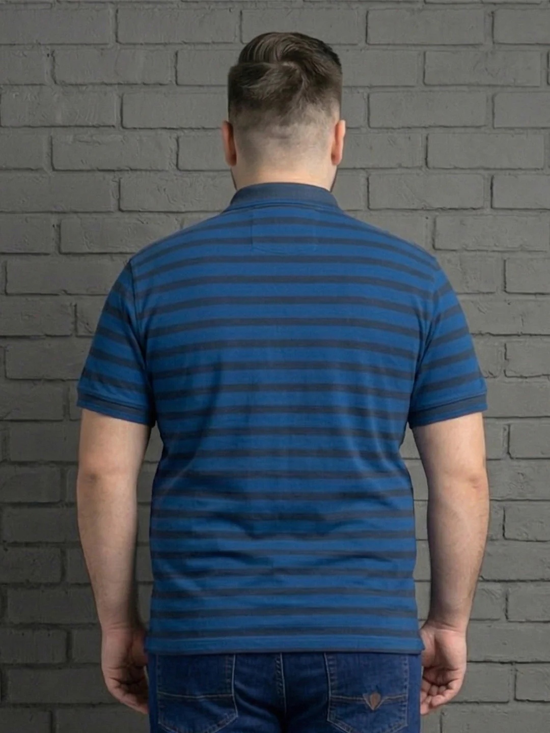 Men Plus Size Tyrian Multi Striped Polo - Image 3