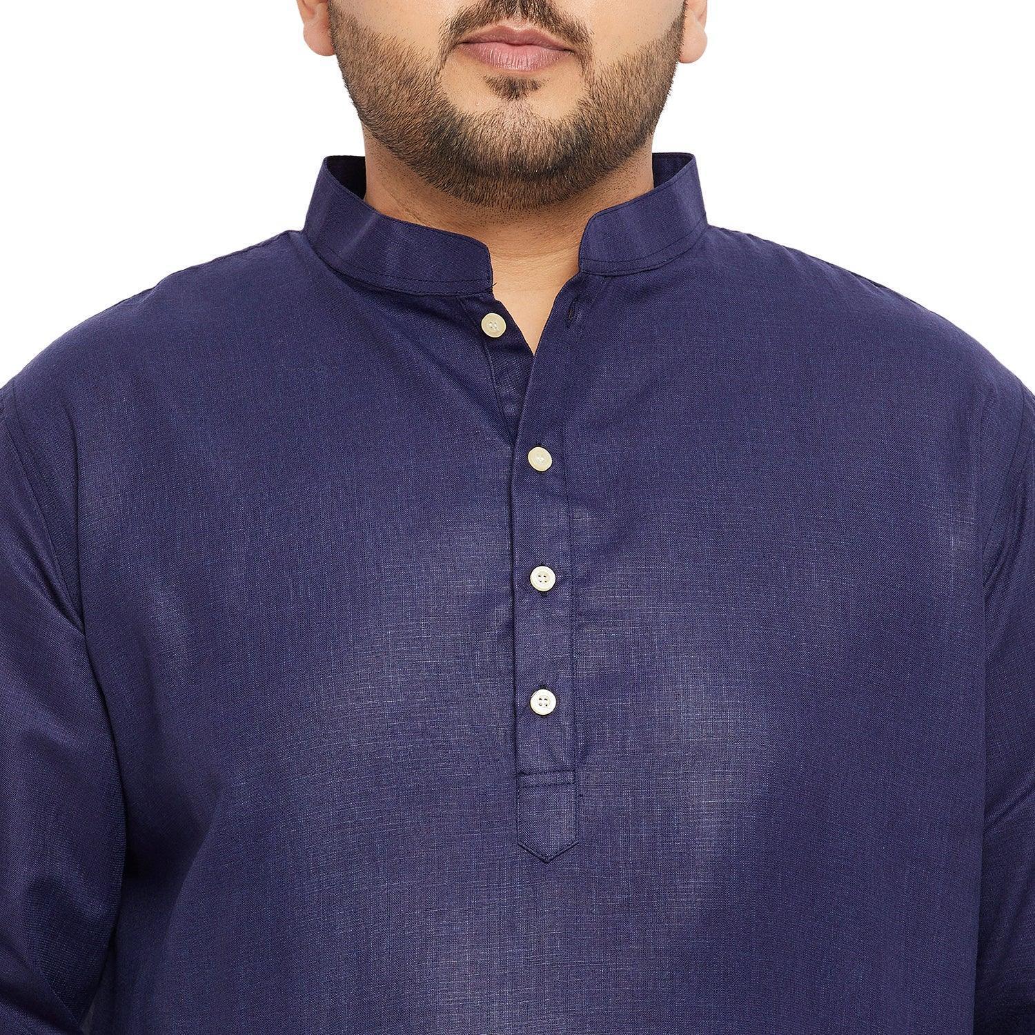Men Plus Size Ullas-NB Solid Kurta - Image 6