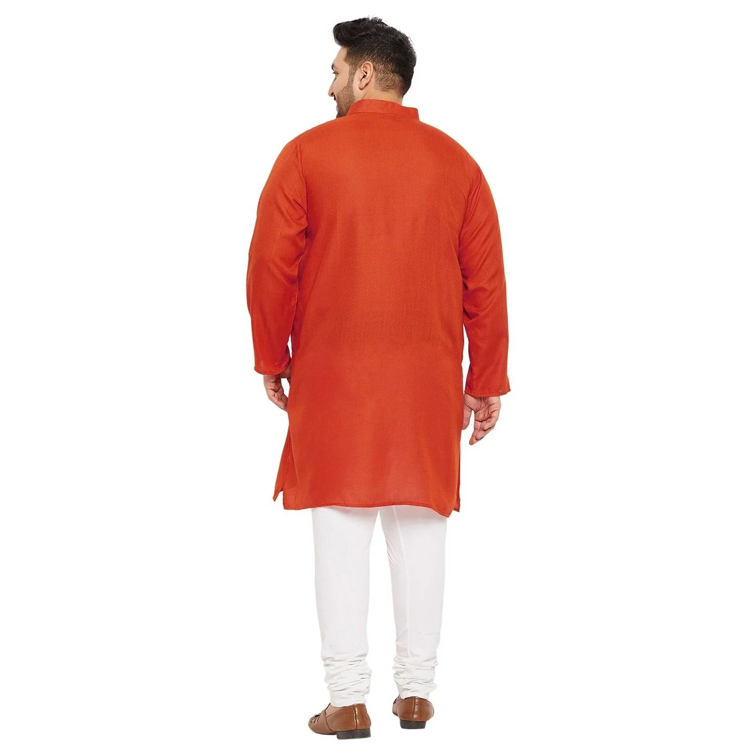 Men Plus Size Ullas-O Solid Kurta - Image 5