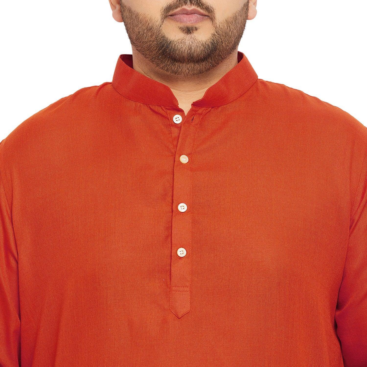 Men Plus Size Ullas-O Solid Kurta - Image 6