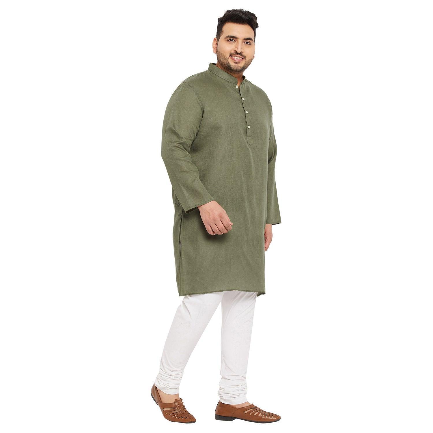 Men Plus Size Ullas-OL Solid Kurta - Image 4