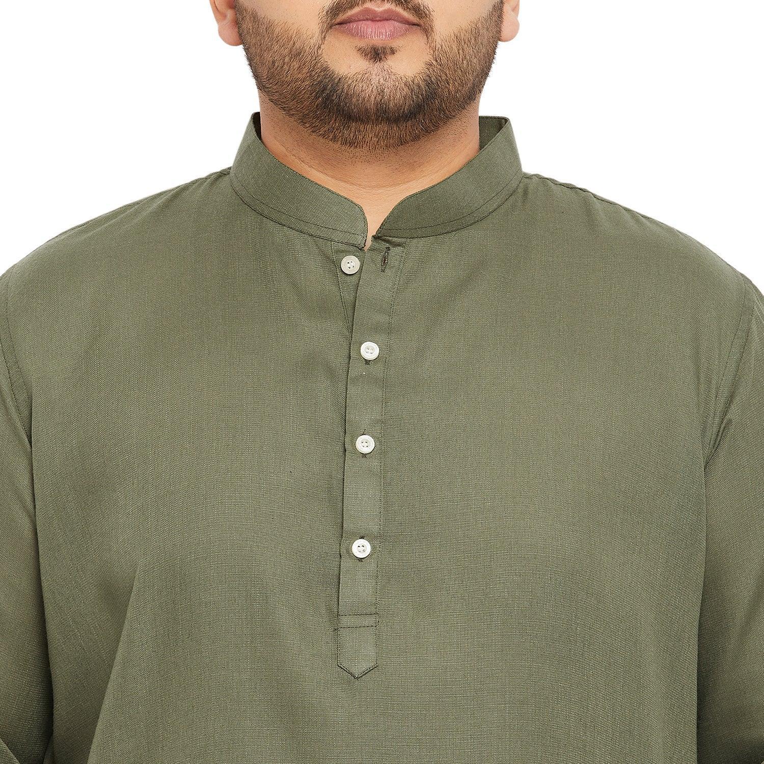 Men Plus Size Ullas-OL Solid Kurta - Image 6