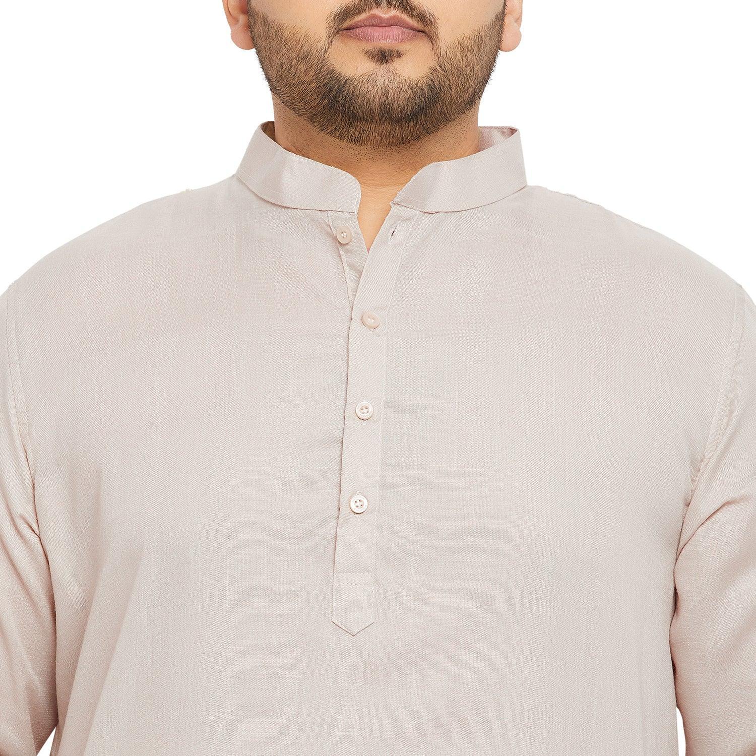 Men Plus Size Ullas-OW Solid Kurta - Image 6
