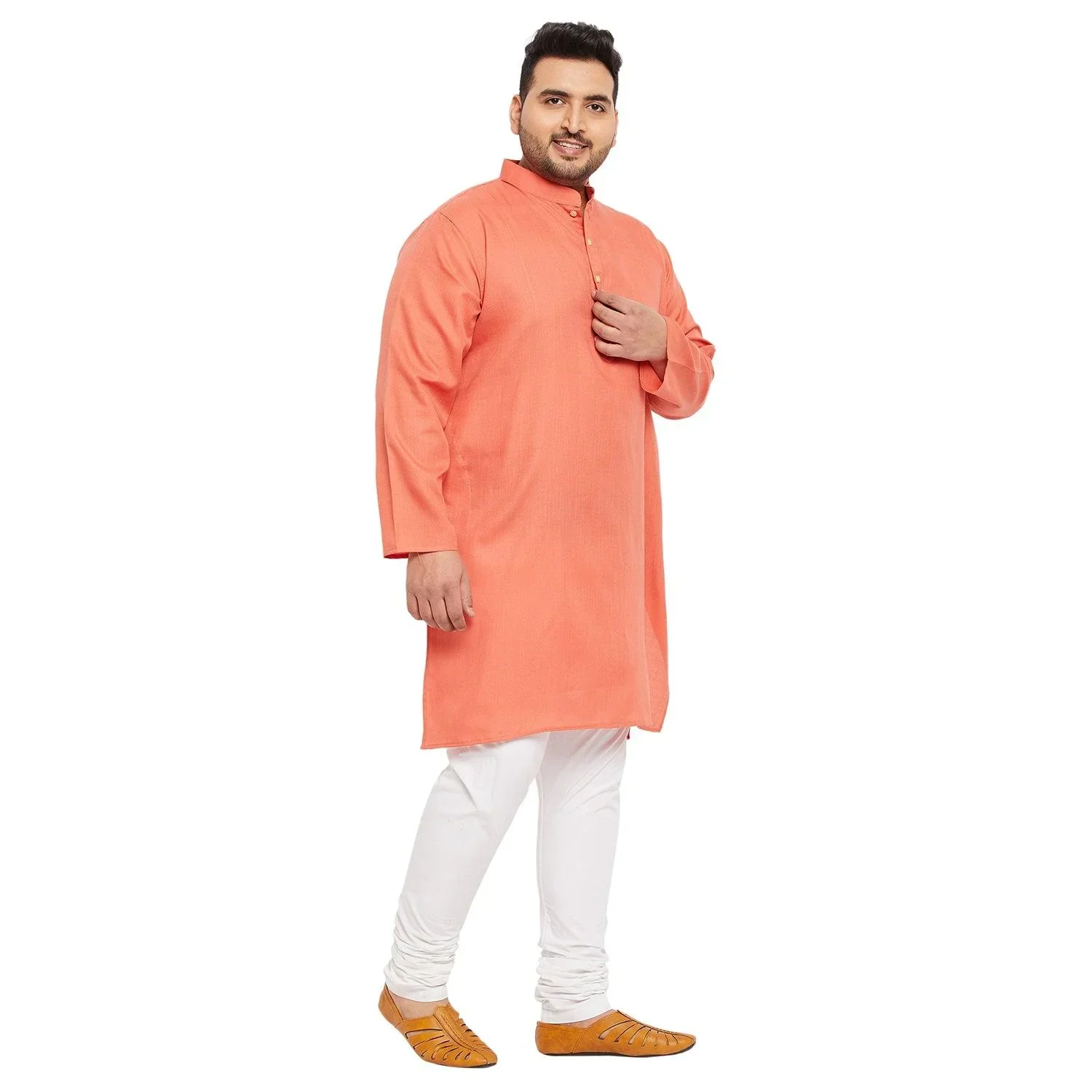 Men Plus Size Ullas-P Solid Kurta - Image 4