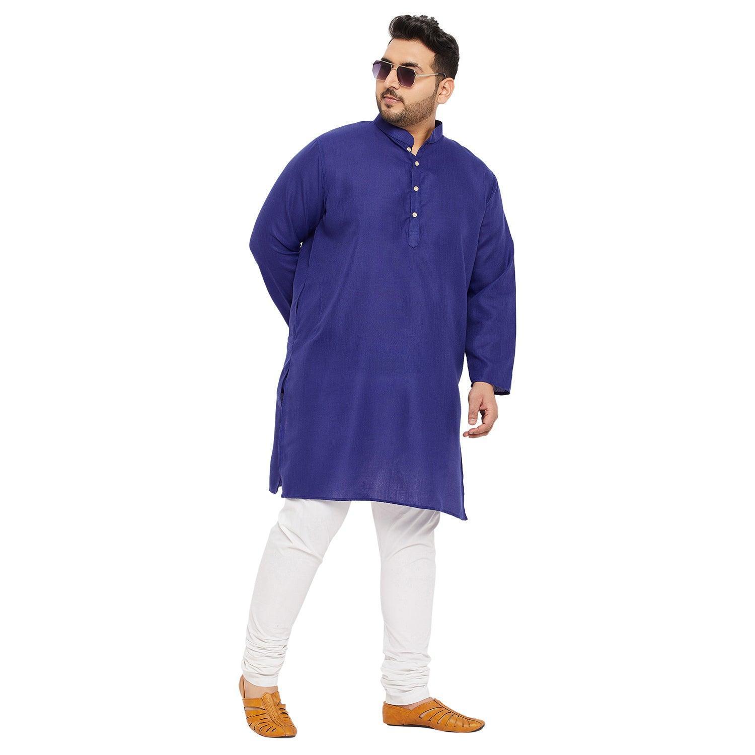 Men Plus Size Ullas-RB Solid Kurta - Image 2