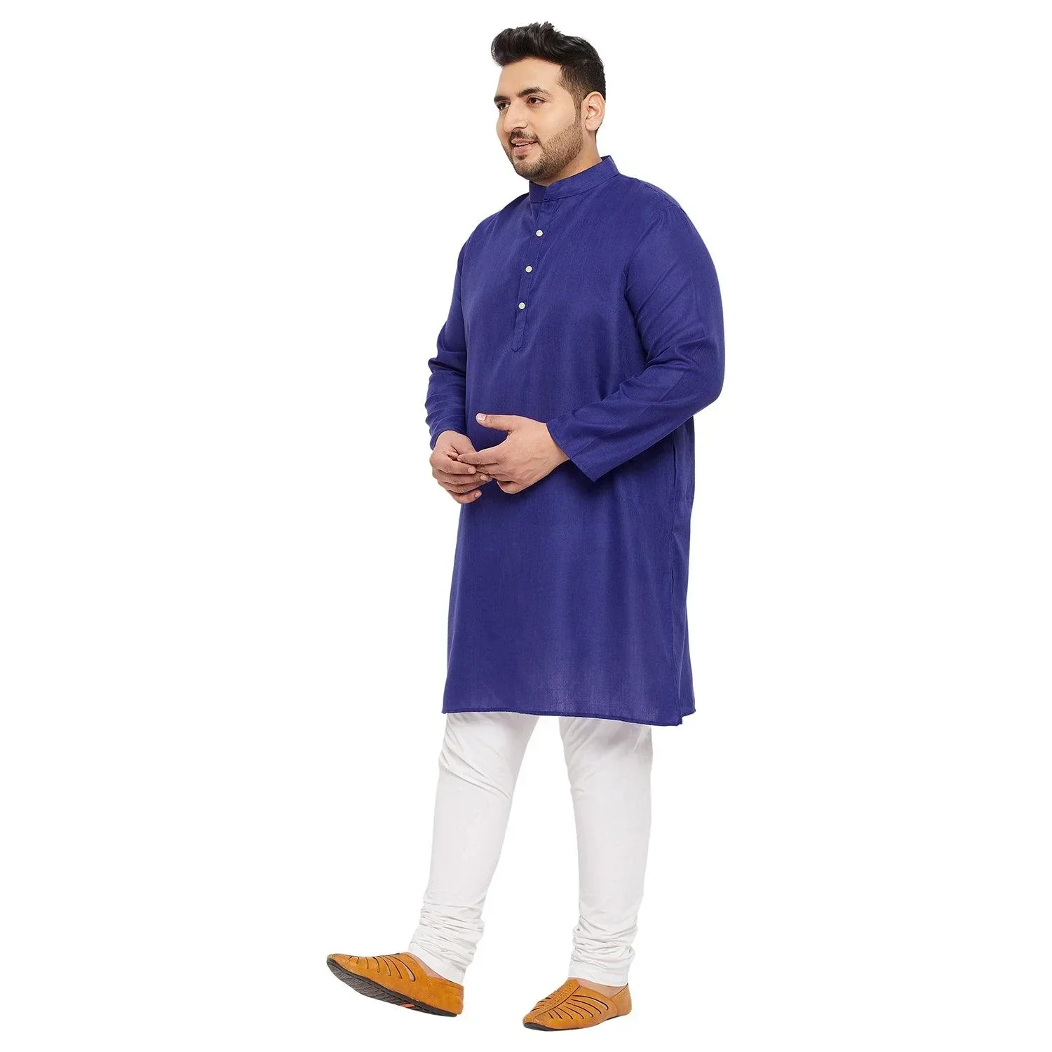 Men Plus Size Ullas-RB Solid Kurta - Image 3