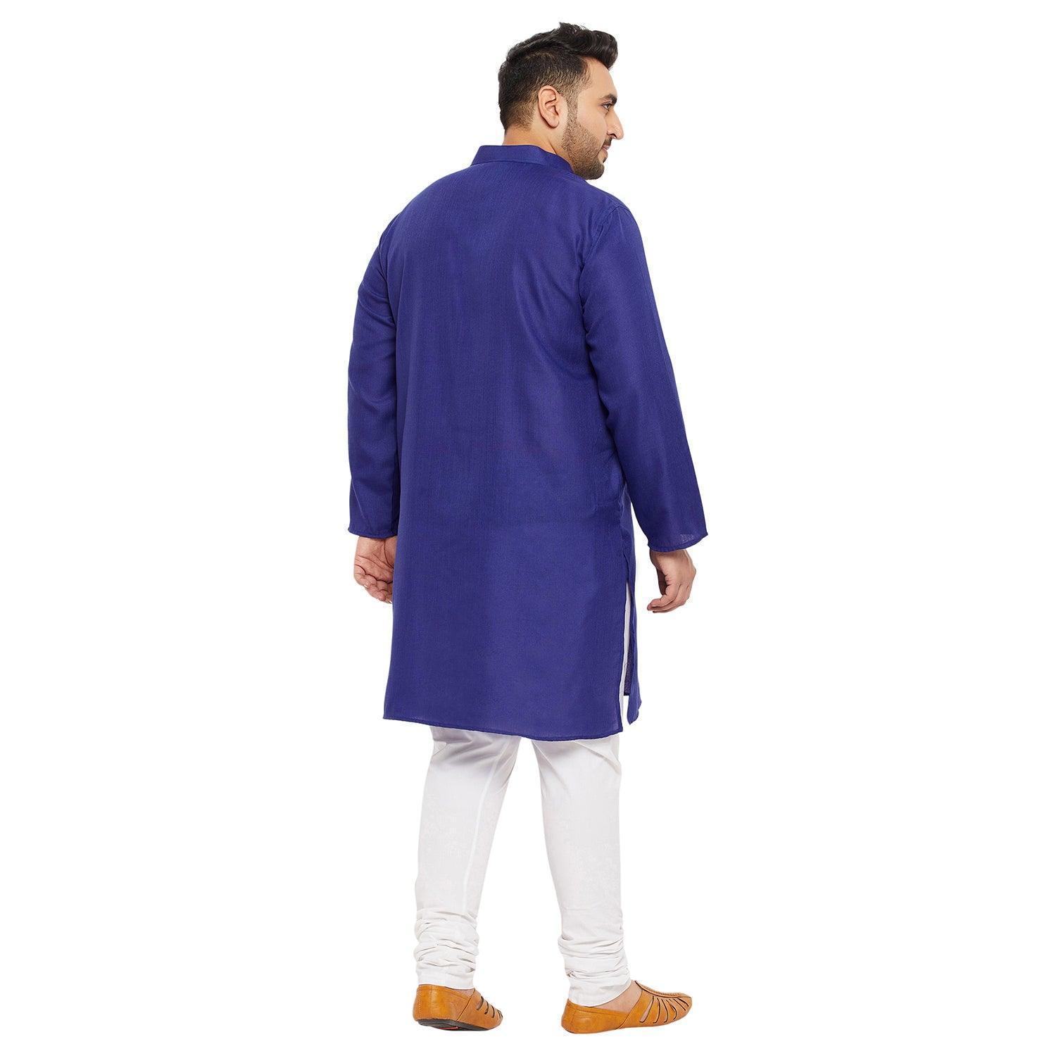 Men Plus Size Ullas-RB Solid Kurta - Image 5