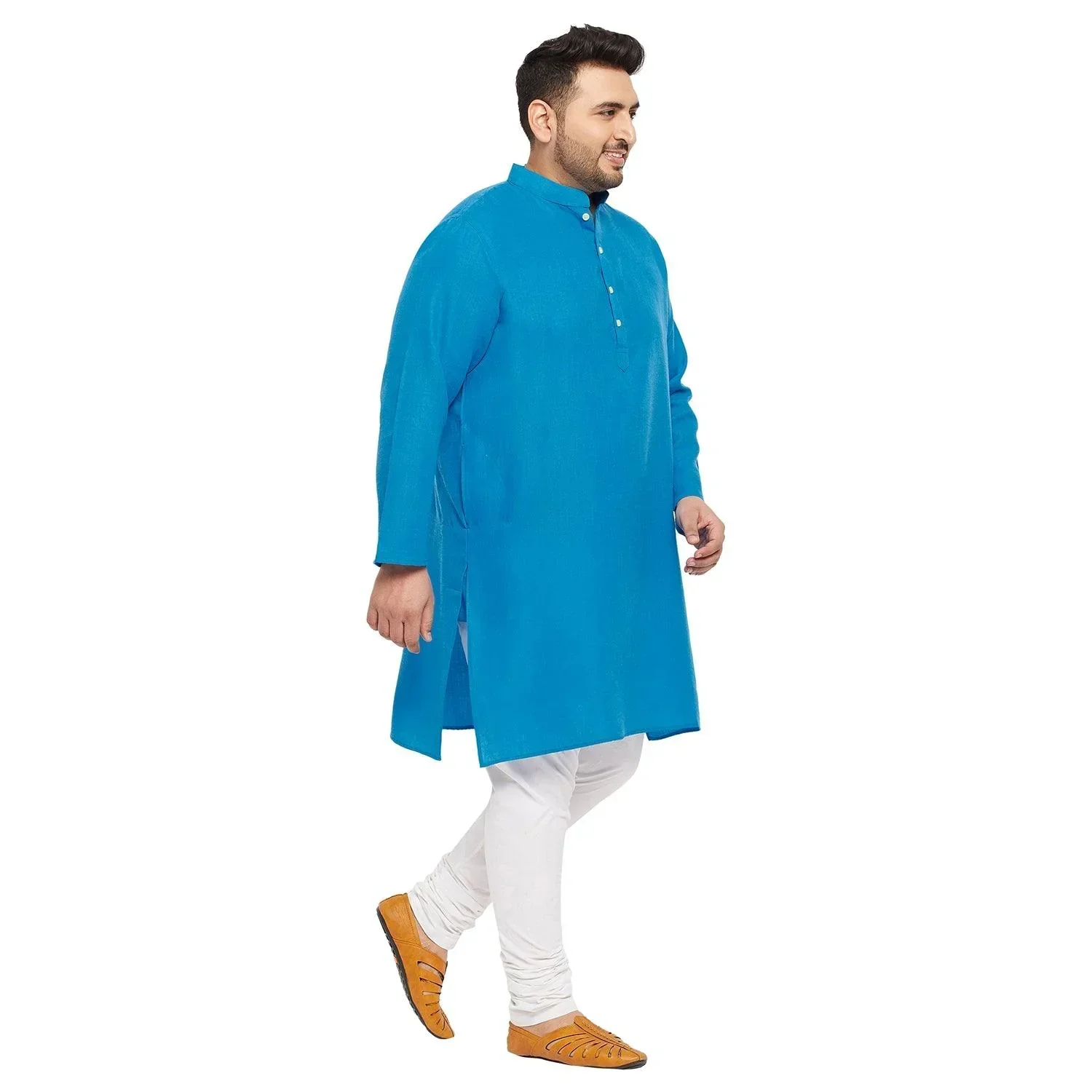 Men Plus Size Ullas-SB Solid Kurta - Image 4