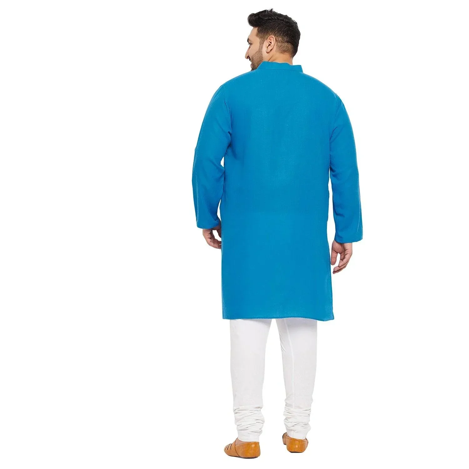 Men Plus Size Ullas-SB Solid Kurta - Image 5