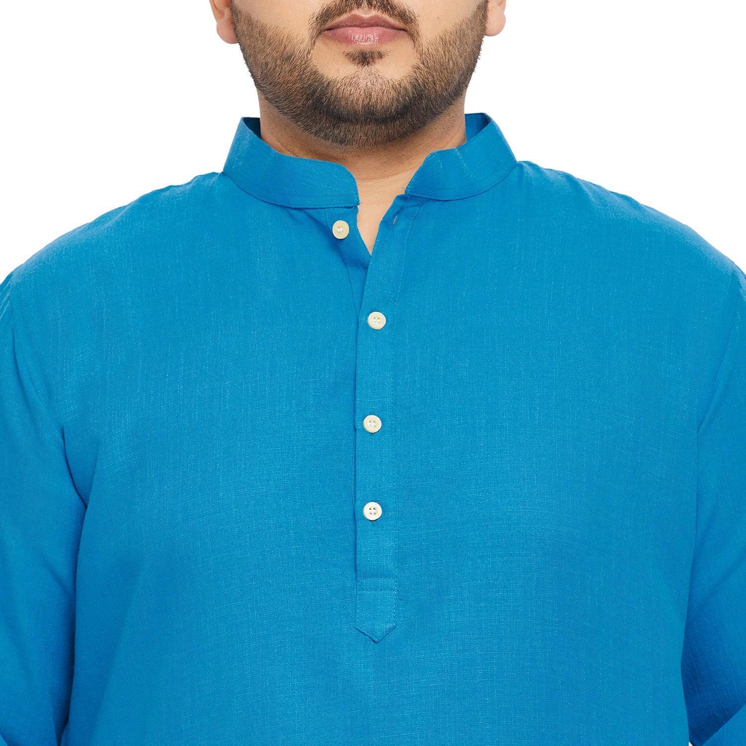 Men Plus Size Ullas-SB Solid Kurta - Image 6