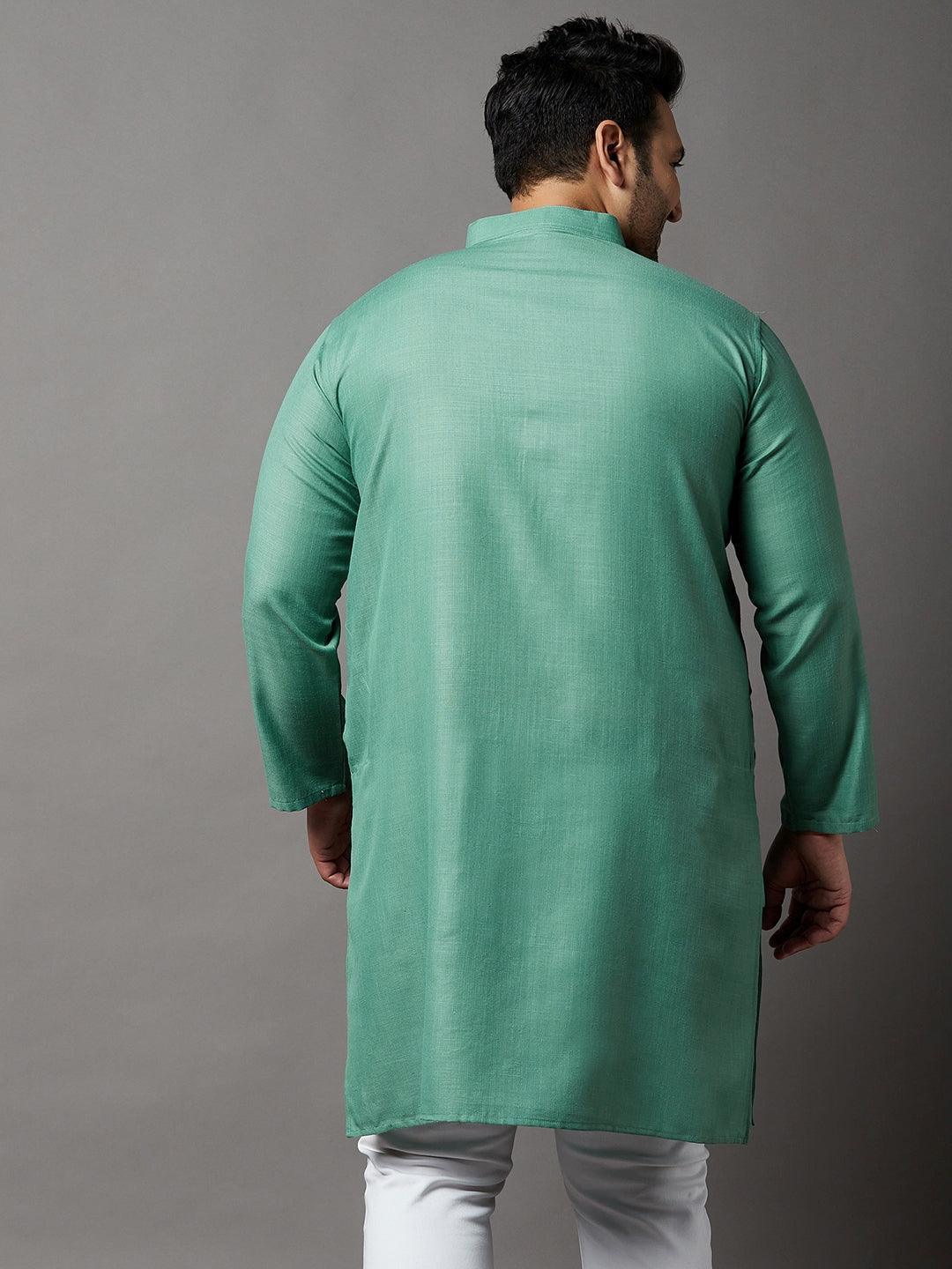 Men Plus Size Ullas Solid Kurta - Image 6