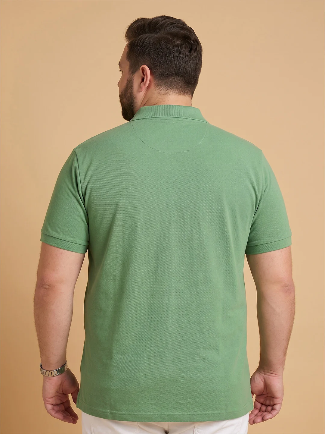 Men Plus Size Unripe Light Green Printed Polo - Image 2