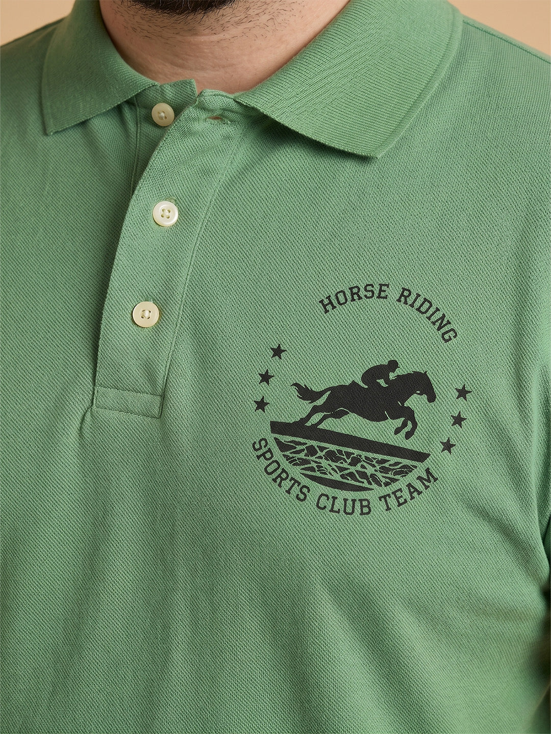 Men Plus Size Unripe Light Green Printed Polo - Image 4